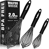 Walfos® Schneebesen Set,Rührbesen 3 Stück Silikon...